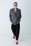 Women's Double-Breasted Collar Blazer Jacket with Double Button Pocket Flap Detail - Anthracite - 4