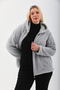 Gray Fleece Cardigan with Plush Zipper - 2