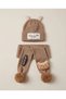 2-8 Years Old Unisex Double Pompom Bear Scarf and Beanie Set Knitted Winter Scarf and Beanie Set with Ears - 3