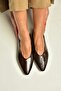 Z820402060 Brown Rustic V-Cut Blunt Toe Women's Ballerinas - 3
