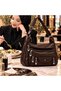 Women's 7-Section Multi-Pocket Luxury Shoulder Bag with Adjustable Strap, Zipper, Quality Faux Leather Daily Gift Bag - 9