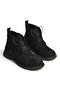 Z996861502 Black Suede Lace-Up Women's Boots - 5
