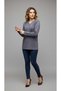 Women's Middle-Aged and Older Women's V-Neck Patterned Knitted Bluz - 3
