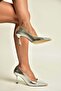 Z820405009 Silver Pointed Toe Thin Heeled Women's Shoes