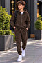 Boys' Zippered Hooded Rubberized Track Suit with Rubberized Legs