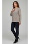 Women's Middle-Aged and Older Women's V-Neck Patterned Knitted Bluz - 4