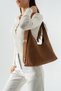 Suede Look Women's Shoulder Bag and Makeup Bag Hobo Bag Set - 2