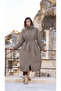 Inflatable Overcoat with Zipper and Stitching Detail 40502 Mink