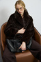 Chrıs Women's Short Fur Coat Brown - 2