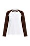 Brown Double Color Long Sleeve T-Shirt - 5209