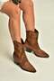 Z667080261 Tan Genuine Leather Suede Thick Heeled Cowboy Model Boots - 2
