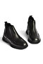Z555560803 Black Genuine Leather Women's Boots with Rubber Detail - 3