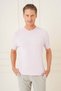 Slim Fit Crew Neck Short Sleeve Pink Knitwear Tr 869 - 4