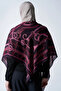 Viscose silk triangle shoulder shawl chain pattern - plum - 4