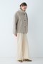 Women's Stand Collar Buttoned Pocket Detailed Long Sleeve Coat - Khaki