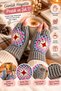 Women's Adult Fingerless Knitted Gloves Gray – Colorful Floral Motif Granny Pattern Gloves