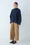 Women's Stand Collar Zipper Pocket Detailed Long Sleeve Short Coat - Navy Blue - 3