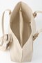 Women's Cream Medium-Sized Faux Leather Hand and Shoulder Bag with Snap and Zipper Closure - 4
