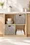 2-Piece Washable Gray Pp Rattan Closet Laundry Children's Room Toy Organizer Storage Basket Organizer 33X33X33 - 5