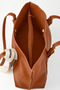 Women's Tan Medium-Size Faux Leather Handbag and Shoulder Bag with Snap and Zipper Closure - 4
