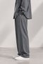 Battal Size Men's Baggy Wide Leg Fabric Trousers Dark Gray - 5