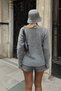 Women's Self-Textured Crew Neck Front Buttoned Knitwear Cardigan - 3