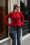 Women's Self-Textured Crew Neck Front Buttoned Knitwear Cardigan - 4