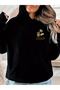 Women's Capuche and Coffee Color Back and Front Printed Premium Hooded 2 Thread Count Oversize Sweatshirt - 3