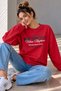 Women's Printed Loose Sleeve Oversize Slim Sweatshirt Trend Model Mu3535 - 4