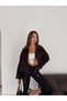 Equivalent Brown Fox Belted Bomber Short Cashmere Jacket - 2