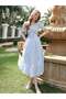 Rochie midi, albastru - 2