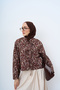 Women's Front Tie Detailed Patterned Jacket Khaki Green - 3