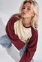 Women's Tile Cream Oversize Raglan Sleeve Cotton Sweatshirt - 2