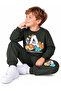 Boy's a Letter Cute Animals Themed Khaki Color Tracksuit Set - 2