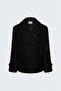Textured Boucle Short Coat - Black - 2