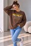 Women's Printed Loose Sleeve Oversize Slim Sweatshirt Trend Model Mu3535 - 4