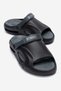Wide Piping Belted Men's Slippers Black Smoke