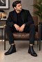 Taşpınar 100% Genuine Leather Men's Daily Winter Comfortable Non-Slip Sole Classic Lace-Up & Zippered Boots 39- - 2