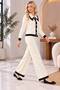 Women's cardigan with baby collar knitwear set - 2