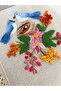 23x15 cm bird's nest themed 100% hand-embroidered linen lightweight vintage bag - 2