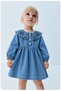 Girl's 1-4 Years Old Denim Dress with Bow + Cloth Bag