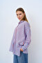 Women's Thick Contrast Striped Shirt Blue