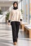 Two-Color Knitwear Set Cream Hm2962 - 3