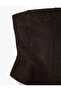 Strapless Collar Sleeveless Zippered Cashmere Corset Bustier - 3