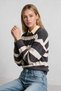 Striped Oversize Knitwear Sweater 4302 Lki̇0076 Anthracite Bone - 2