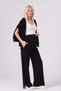 Maternity Hooded Zippered High Waist Wide Leg Knitwear Tracksuit Set Black - 6