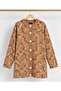 Women's Geometric Patterned Buttoned Long Knitwear Jacket - 2