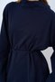 Women's Tie-Waist High-Neck Tunic Navy Blue - 5