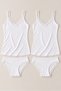 2-Piece Women's Lace Rope Strap Cotton Athlete Panties Underwear Set White