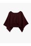 Knitwear Poncho Cape Sweater Boat Neck 3/4 Batwing Sleeve Crop - 2
